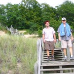 hikers on stairs My brother Lou and our friend Mark Nickels came along on this hike.