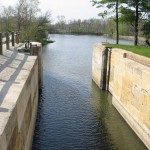 The job of the locktender was to raise and lower boats in this lock at any time of the day or night.