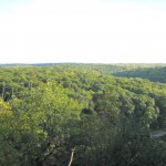overlook Visitors can hike to the southern section of the park where they'll have big views of a river valley.