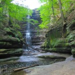 waterfall straight On the canyon floor, gingerly step through a mix of sandstone, rock, and mud to get a better view of the falls. Mosses, liverworts, and ferns grow on the damp, shady, 30- to 40-foot walls of the canyon.