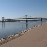 The I-74 suspension bridge is a highly visible local landmark.