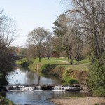 Duck Creek as it passes over a small dam in Davenport.