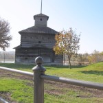 A replica of Fort Armstrong, built as the first European settlement on Rock Island in the early 1700s.